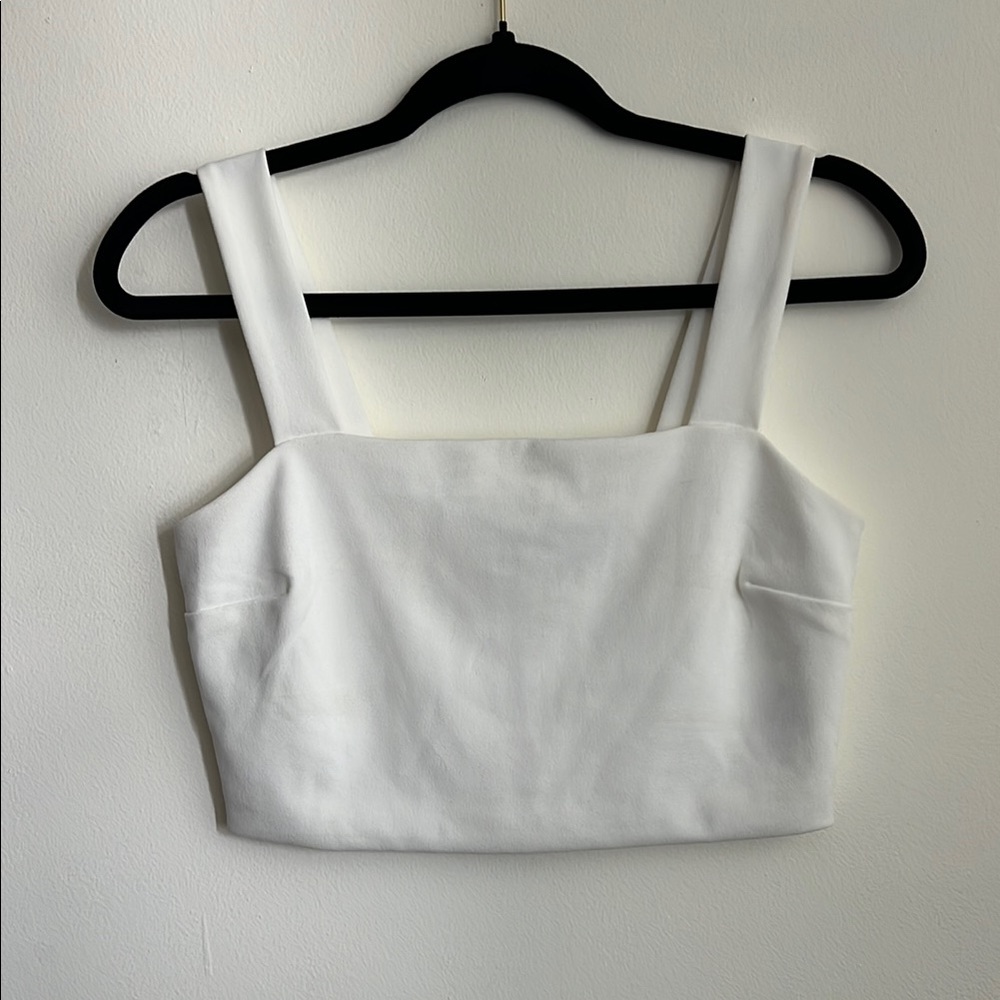 Dynamite Cream Fitted Bustier Crop Tank